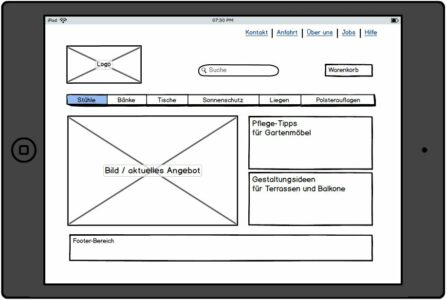 Wireframe Beispiel